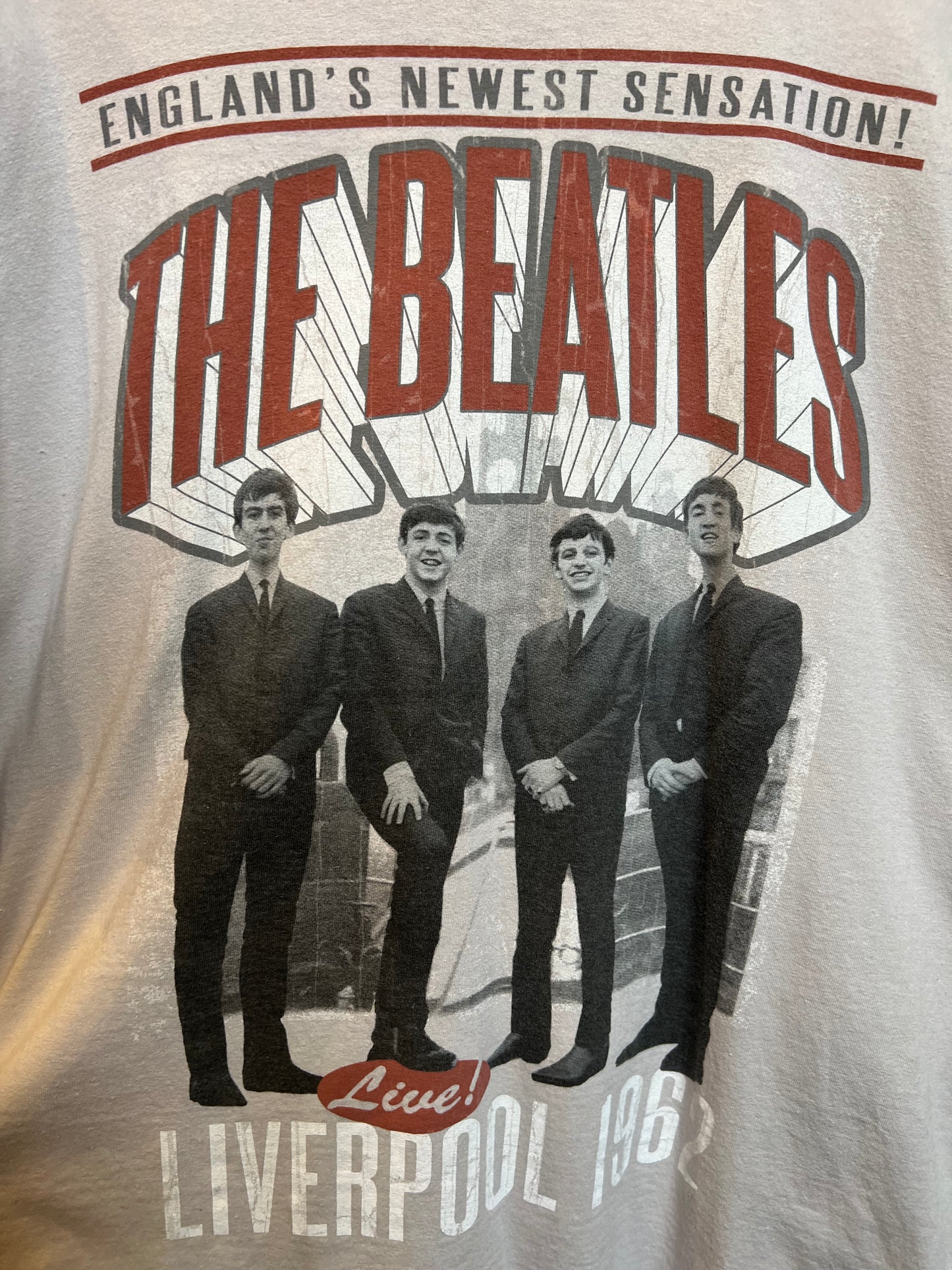 The Beatles Mens White T Shirt (Size XL)