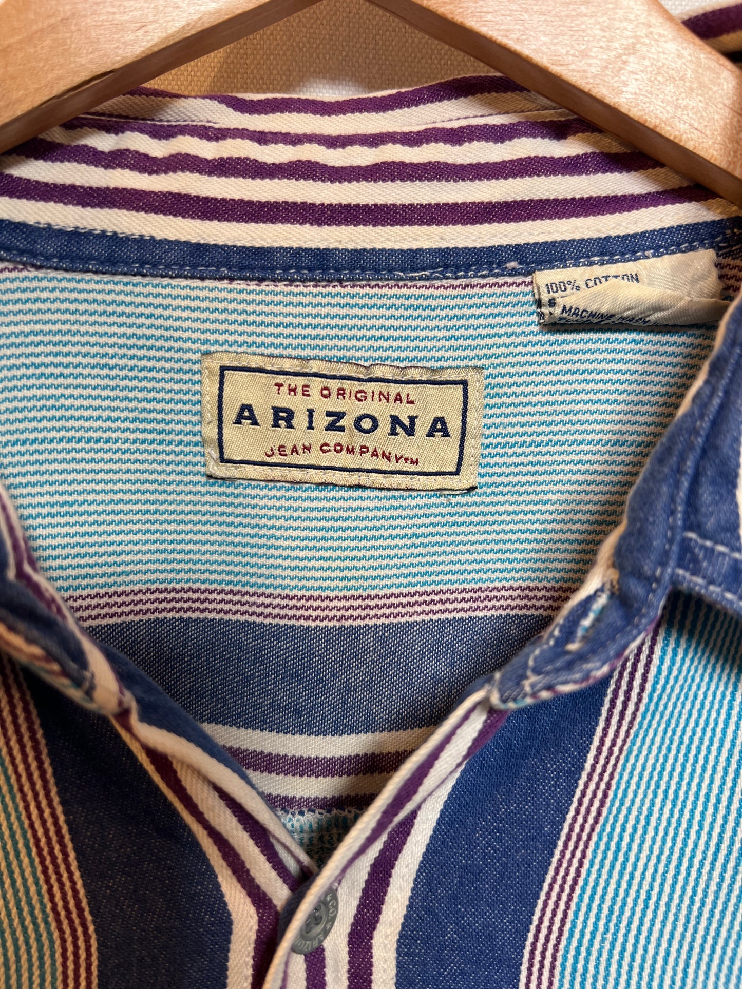 Arizona Mens Blue Striped Shirt (Size XL)