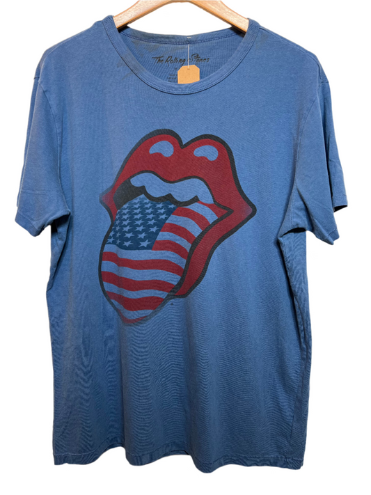 The Rolling Stones Mens Blue T Shirt (Size L)