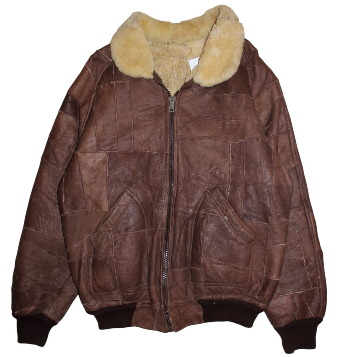 Patchwork Shearling Jacket (Size L)