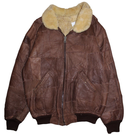 Patchwork Shearling Jacket (Size L)