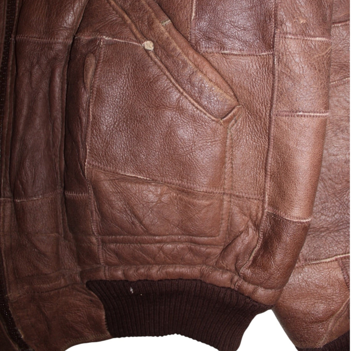 Patchwork Shearling Jacket (Size L)