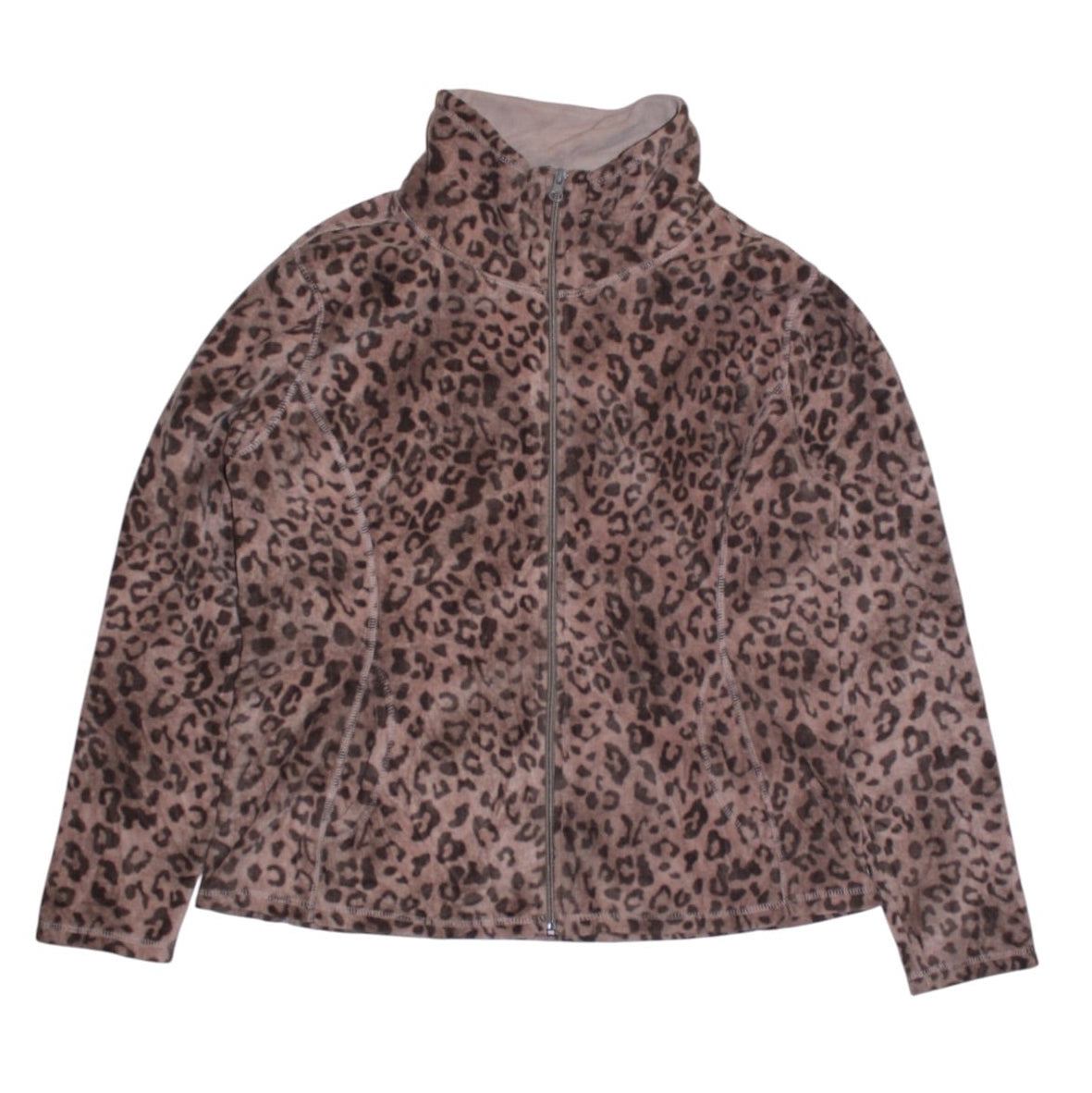 Old Navy Cheetah Print Zipped Fleece (Size XL)