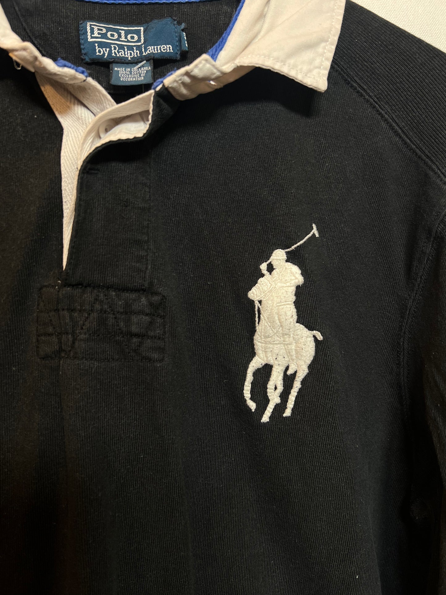 Polo Ralph Lauren Mens Black Rugby Polo (Size L)