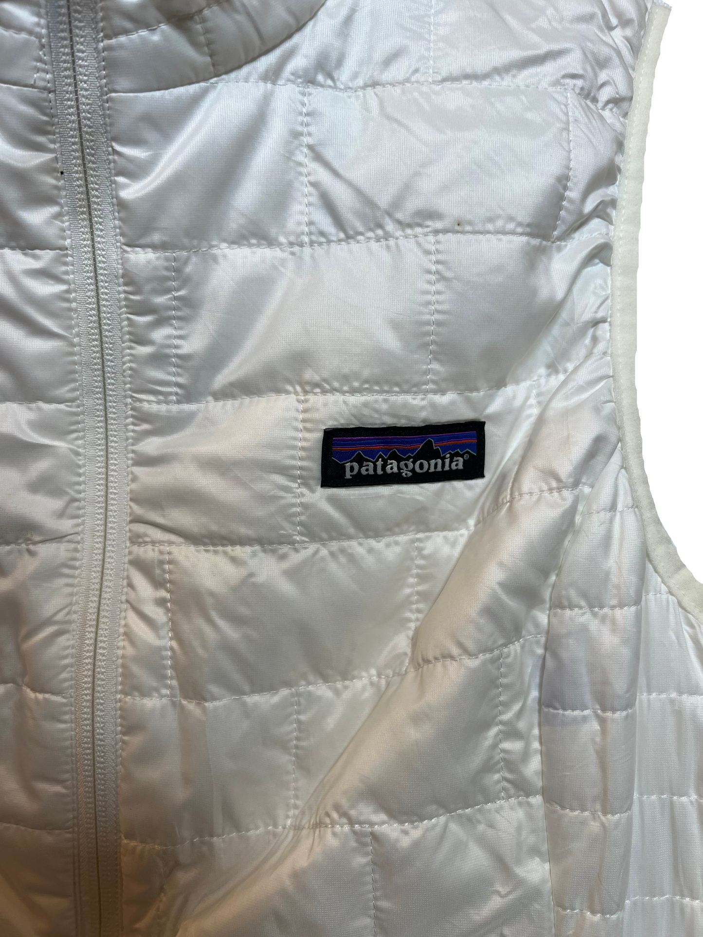 Patagonia Women's White Gilet Puffer (Size S)