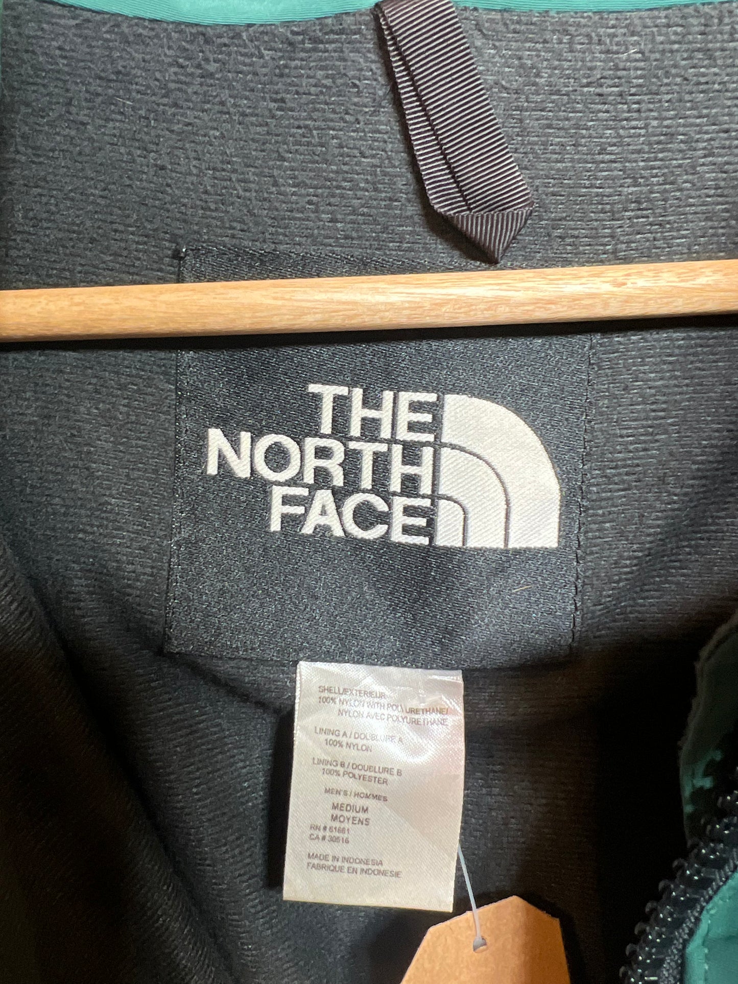 The North Face Mens Green Black Rain Coat (Size M)