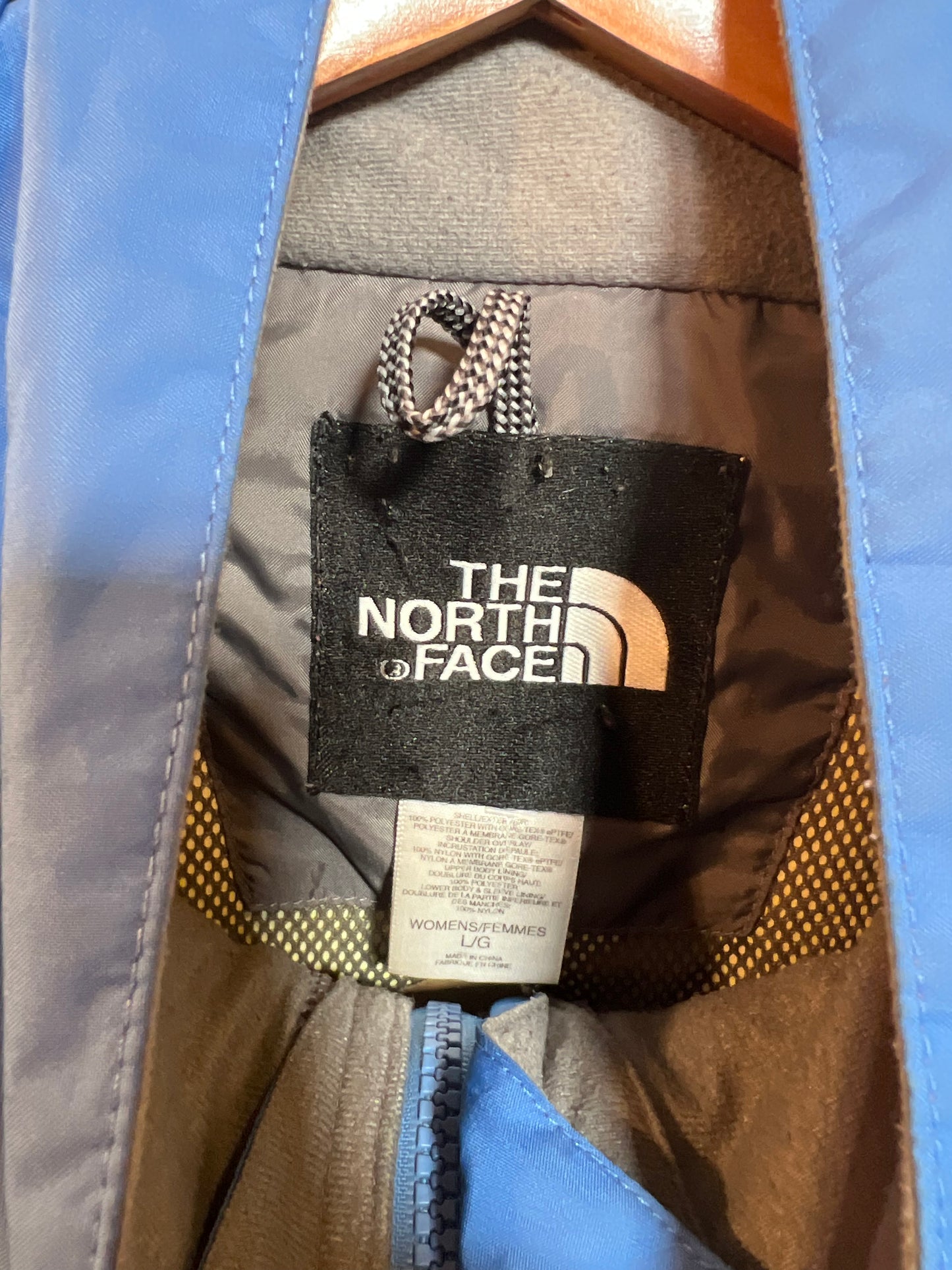 The North Face Women's Blue Black Rain Coat (Size L)