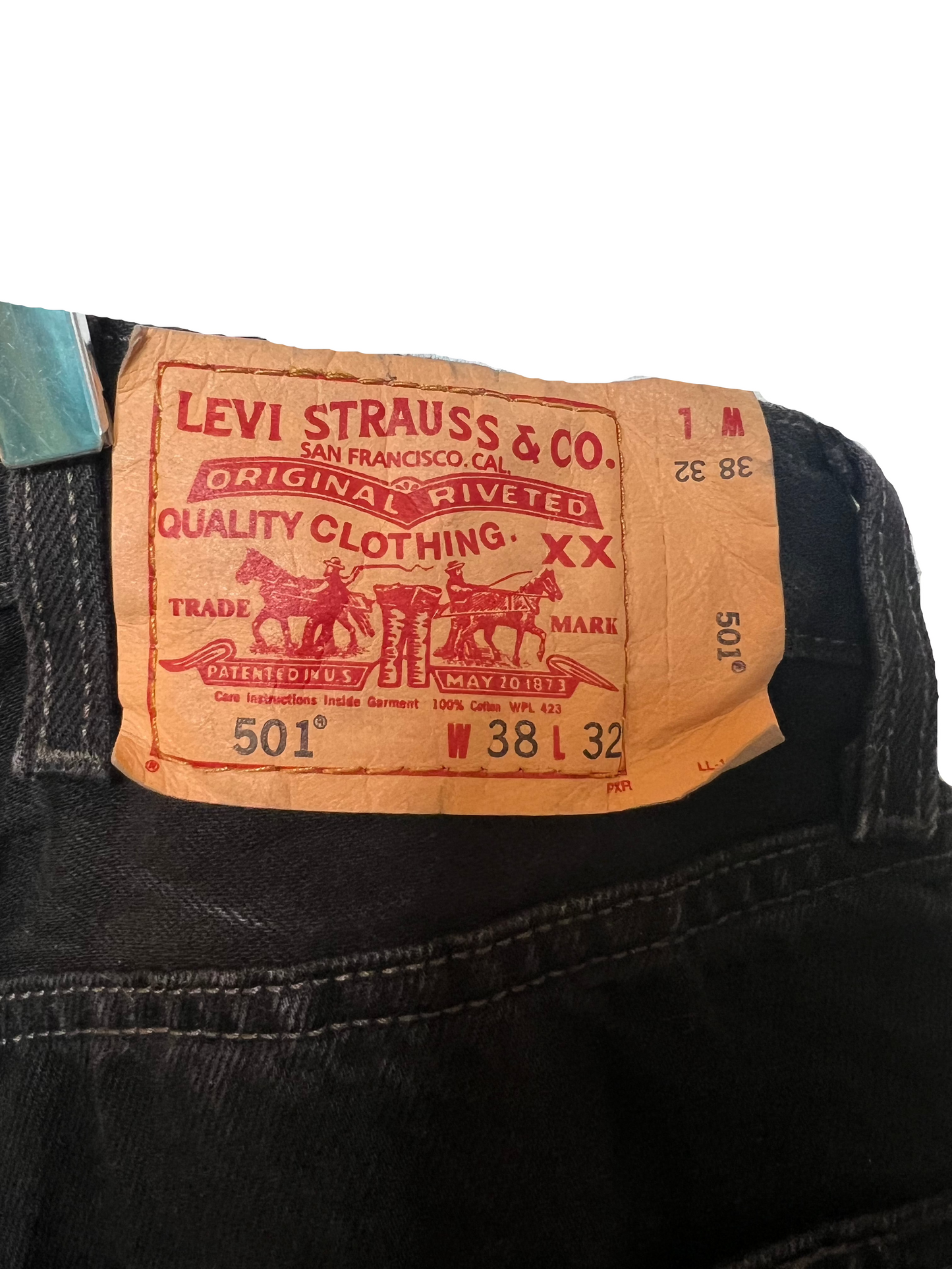 Levi 501 Black Jeans (38x32)