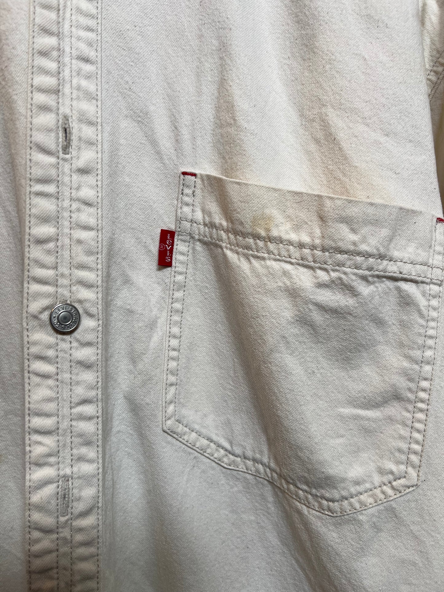 Levi's White Long Sleeved Shirt (Size XL)