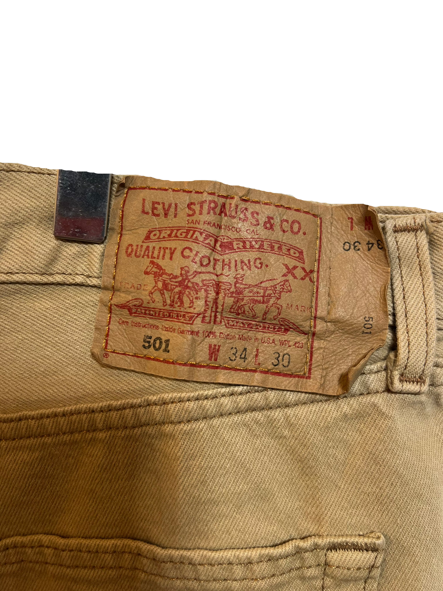 Levi 501 Tan Jeans (34x30)