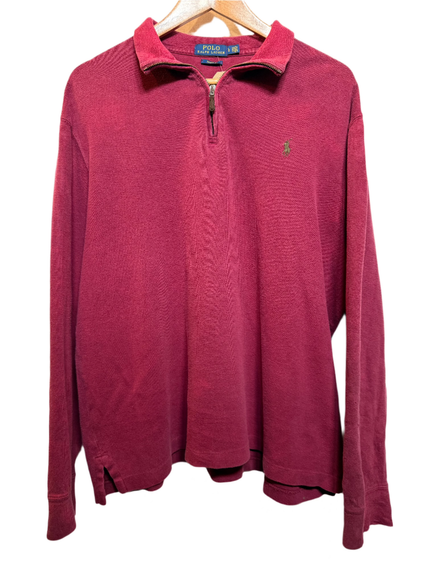 Ralph Lauren Mens Red Quarter Zip (Size L)