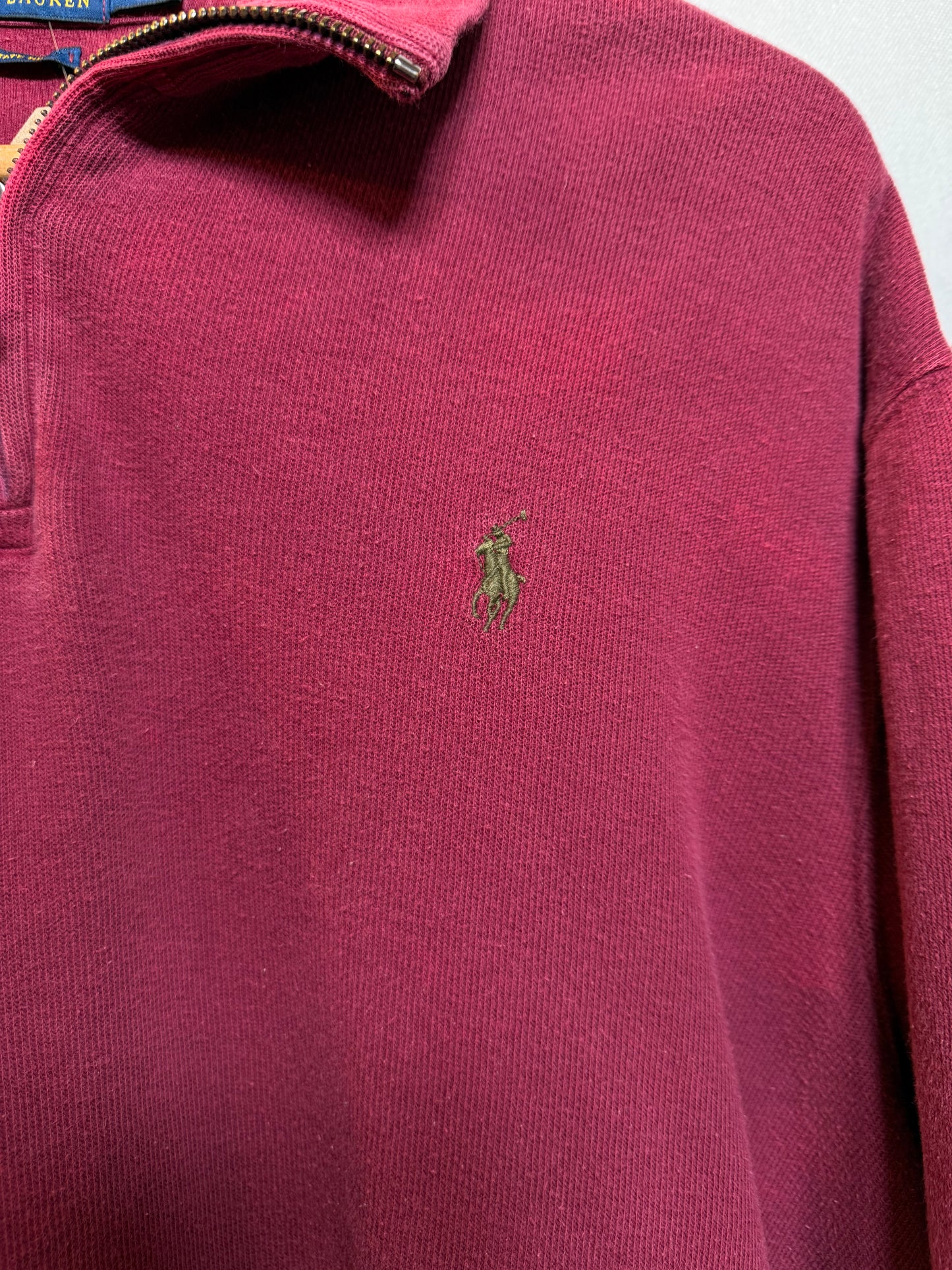 Ralph Lauren Mens Red Quarter Zip (Size L)