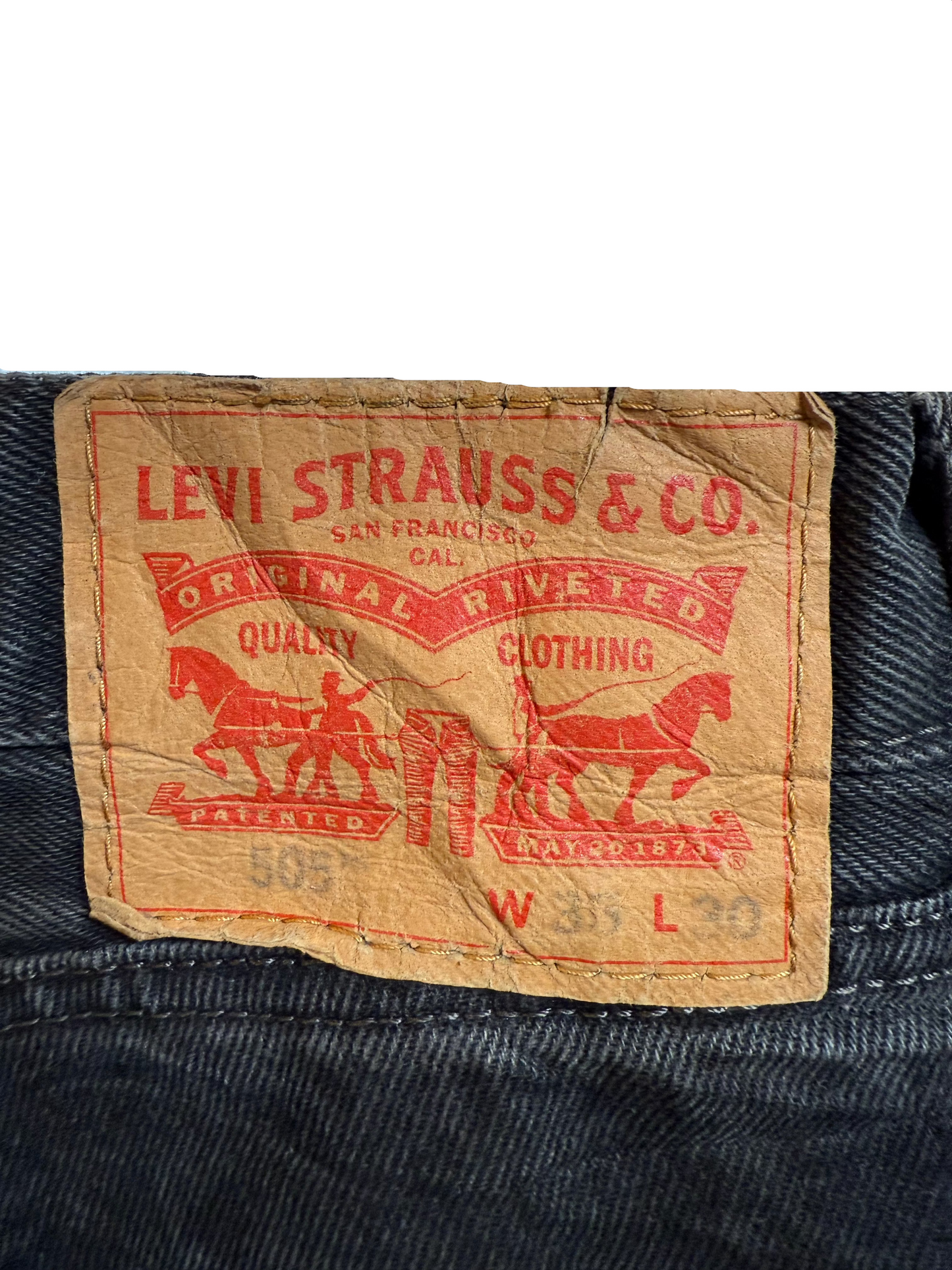 Levi 505 Black Jeans (35x30)