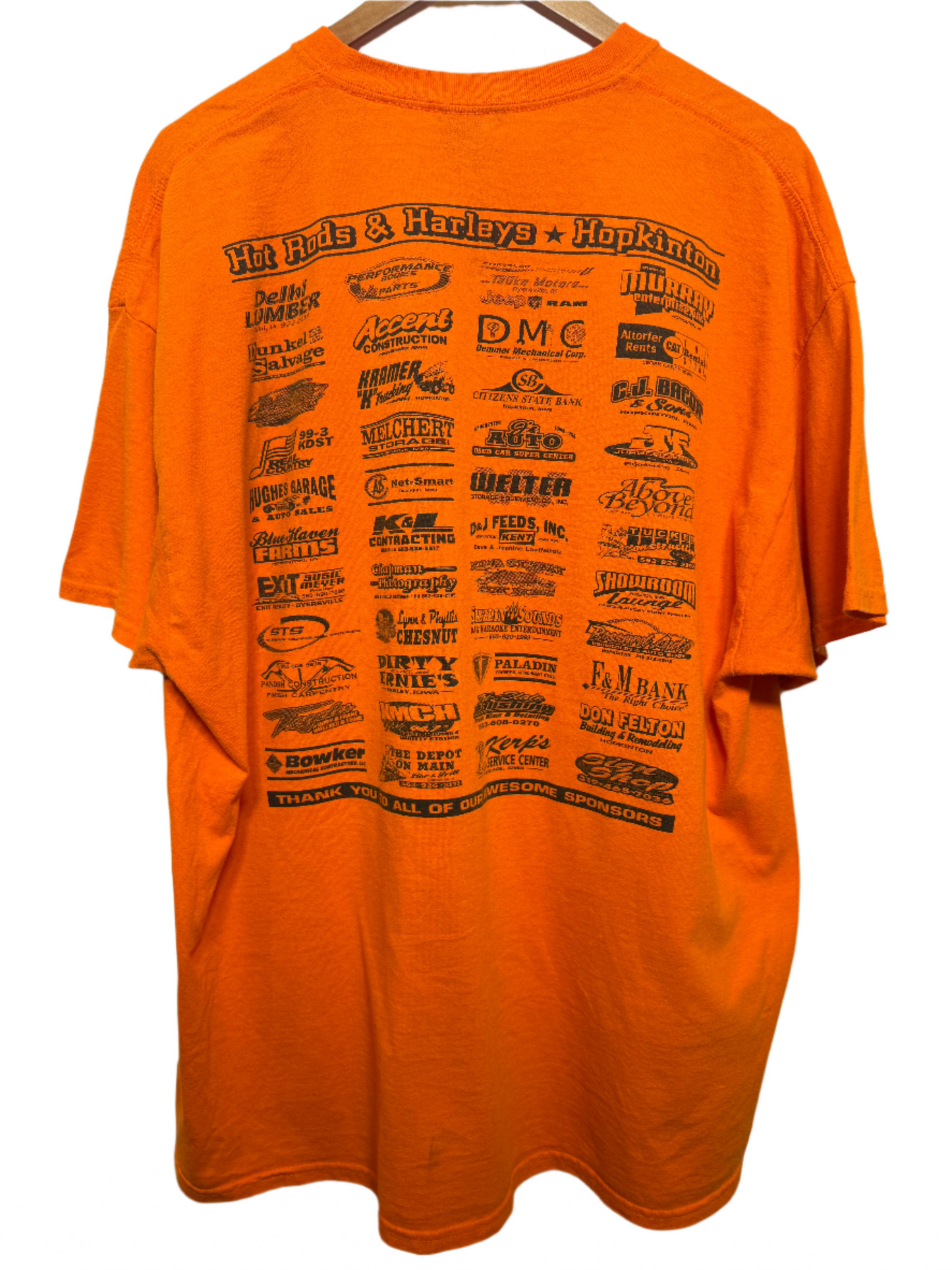 Hotrods And Harleys Mens Orange T Shirt (Size XXL)