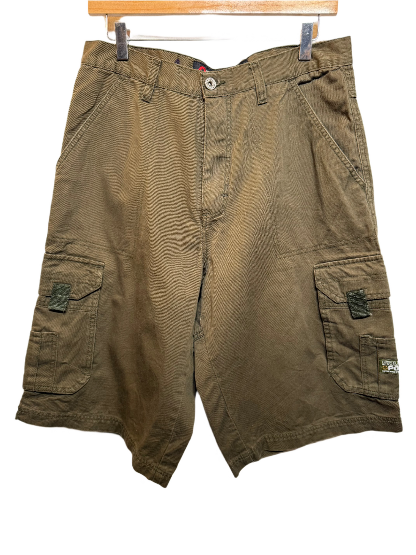 SouthPole Mens Green Cargo Shorts (Size L)