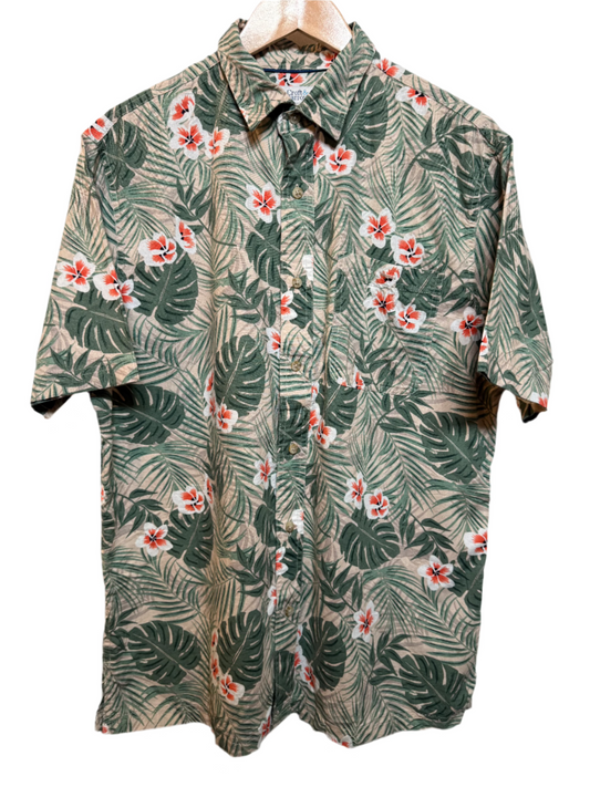 Croft & Barrow Mens Green Hawaii Shirt (Size L)