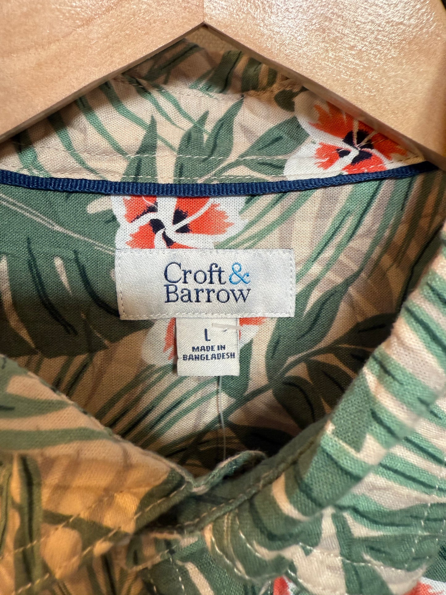 Croft & Barrow Mens Green Hawaii Shirt (Size L)