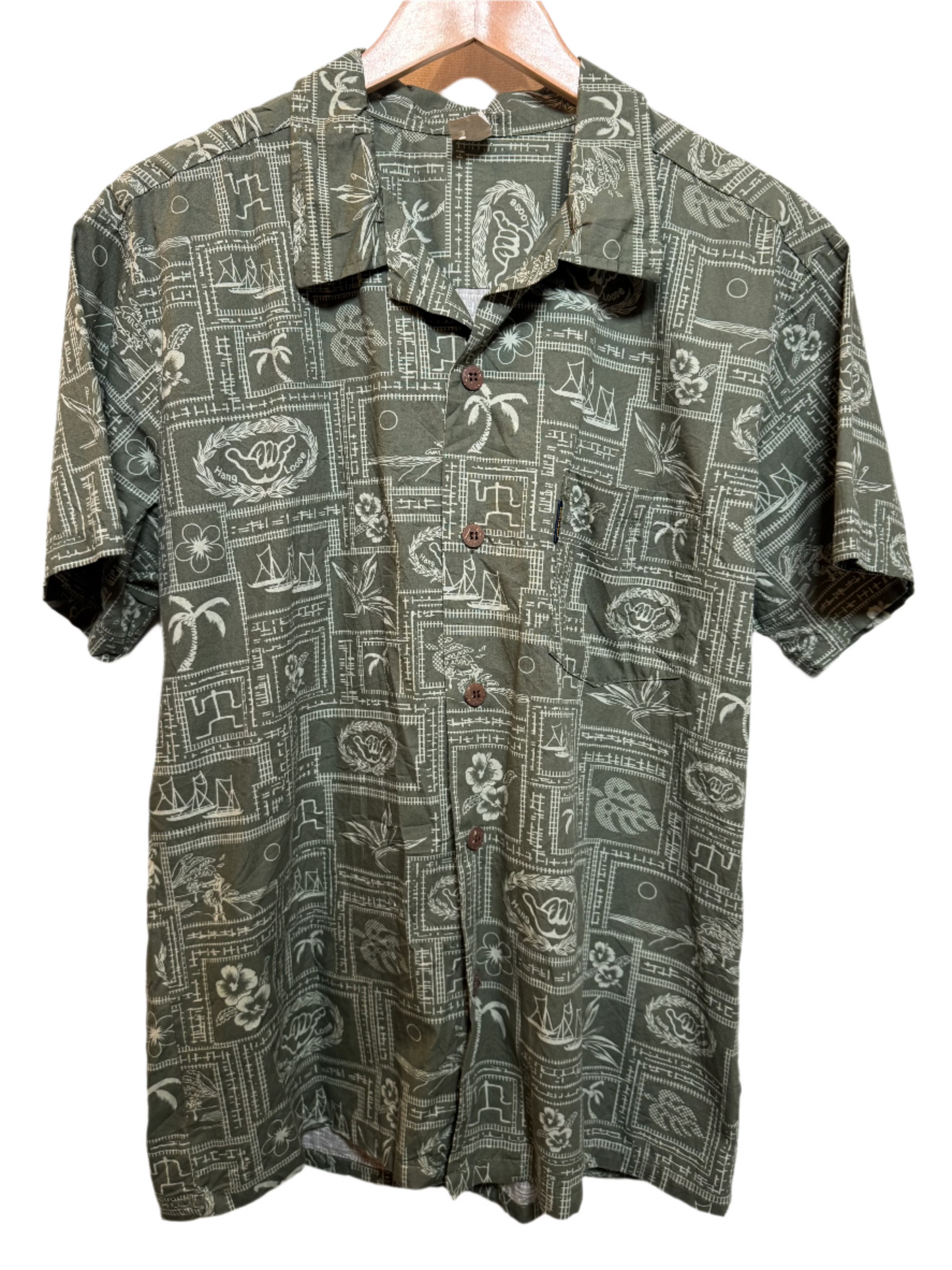 Palmwave Hawaii Mens Green Shirt (Size M)