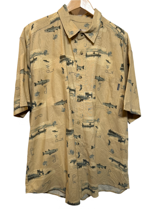 Woolrich Mens Tan Fish Shirt (Size XL)