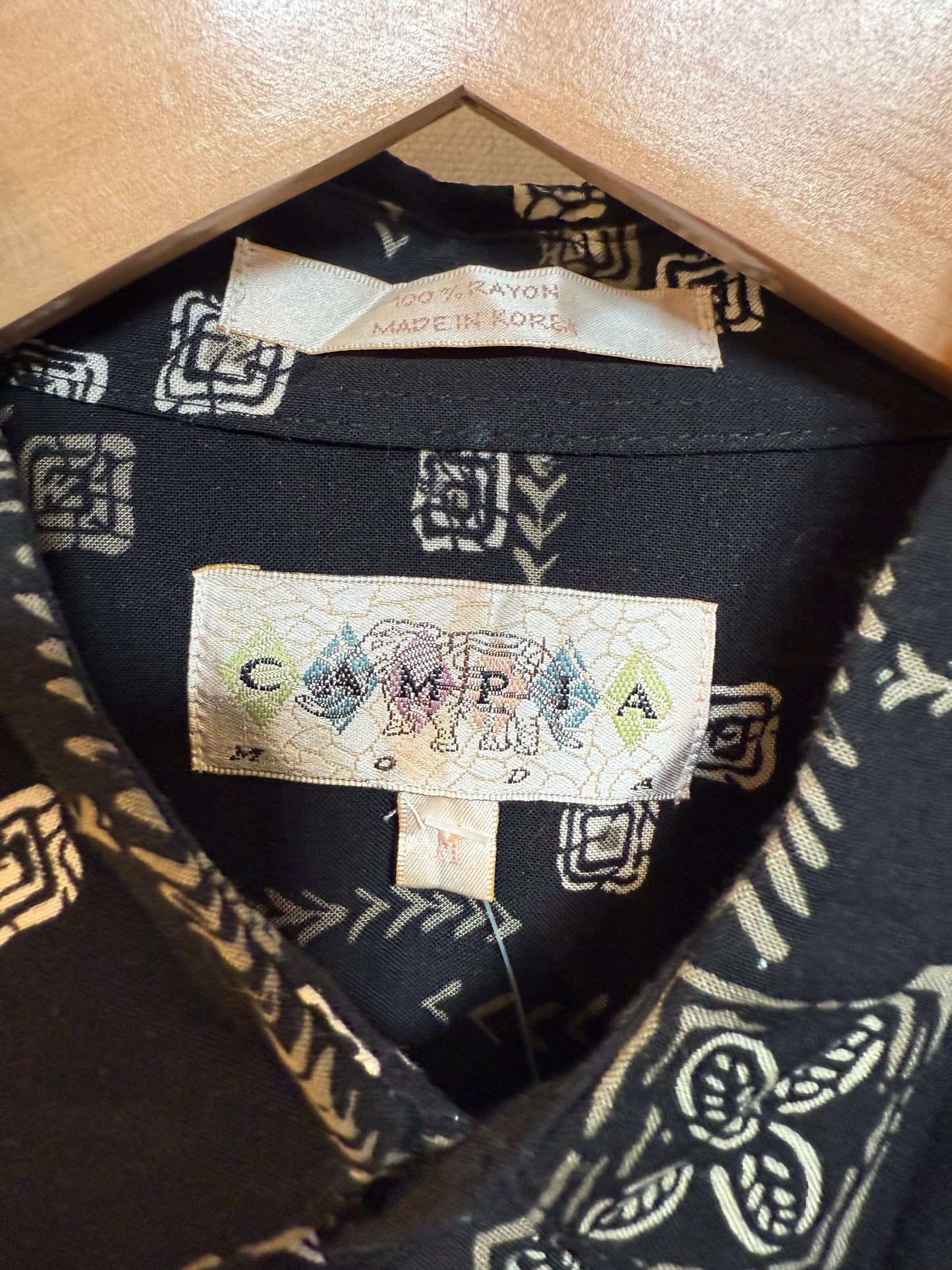 Campia Mens Black Casual Shirt (Size M)