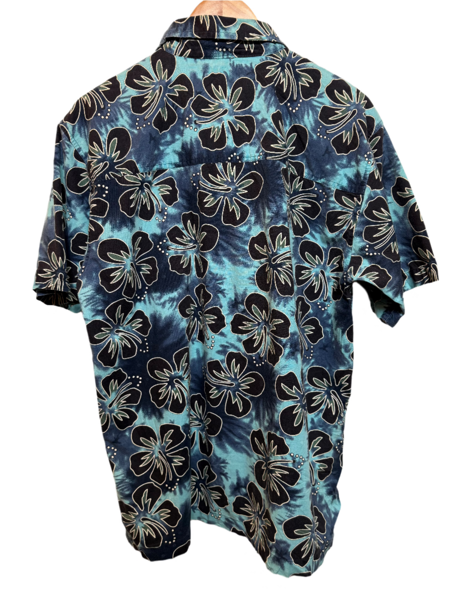 No Boundaries Mens Blue Hawaiian Shirt (Size M)