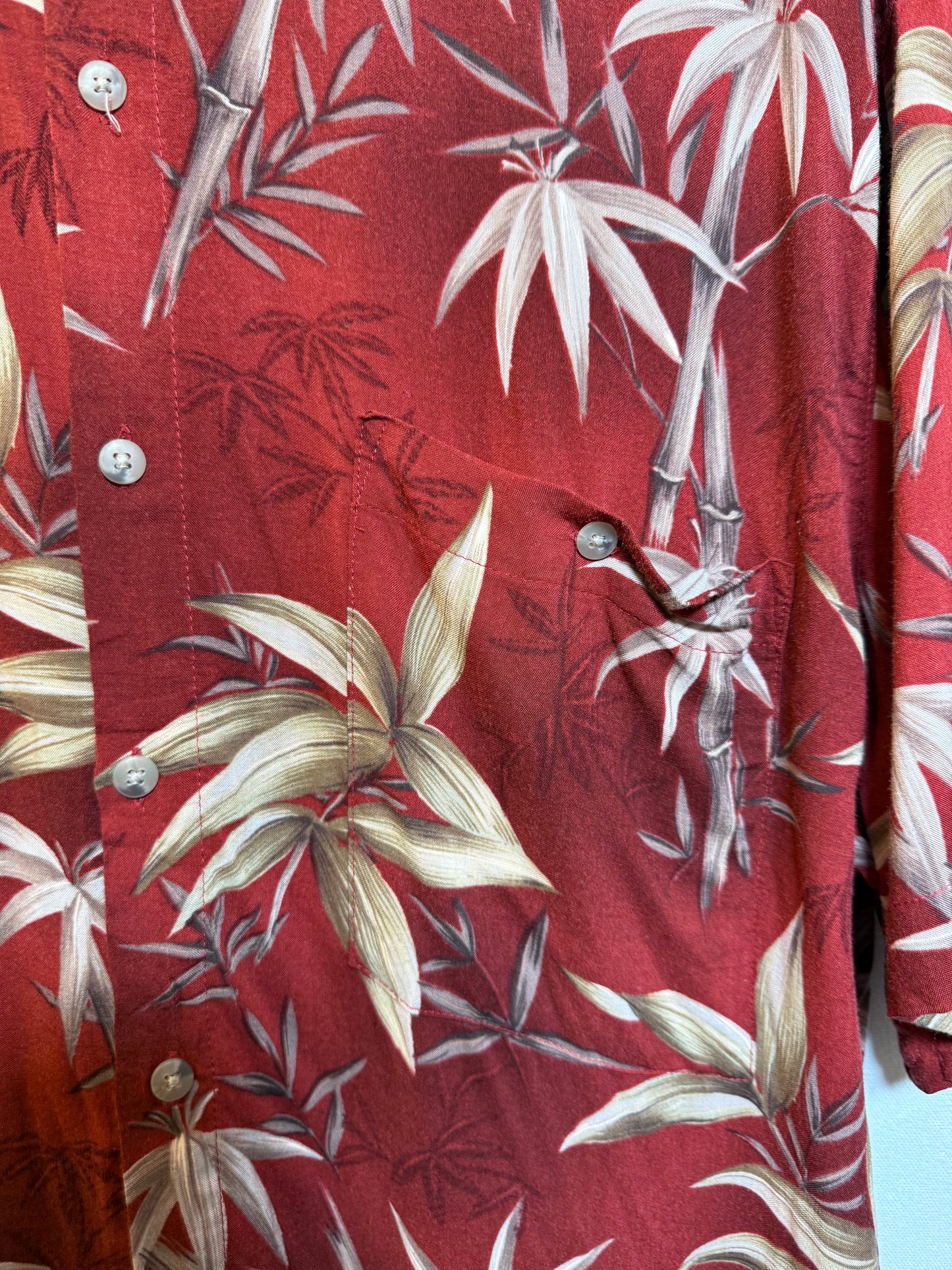 John Ashford Mens Red Hawaiin Shirt (Size XL)