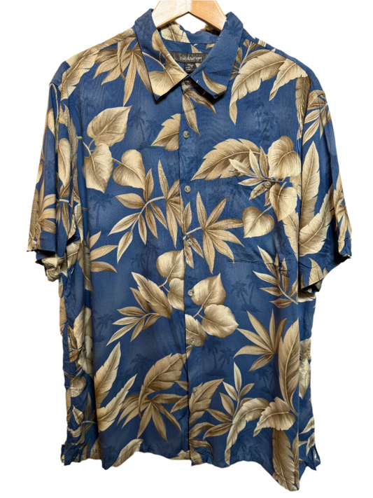 Croft & Barrow Mens Blue Hawaiian Shirt (Size XL)