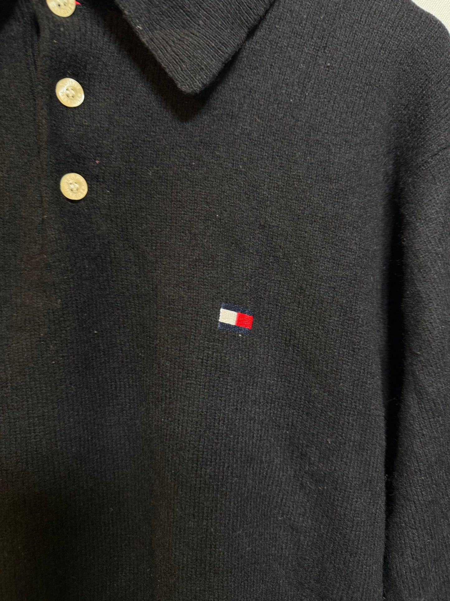 Tommy Hilfiger Women's Black Collared (Size L)