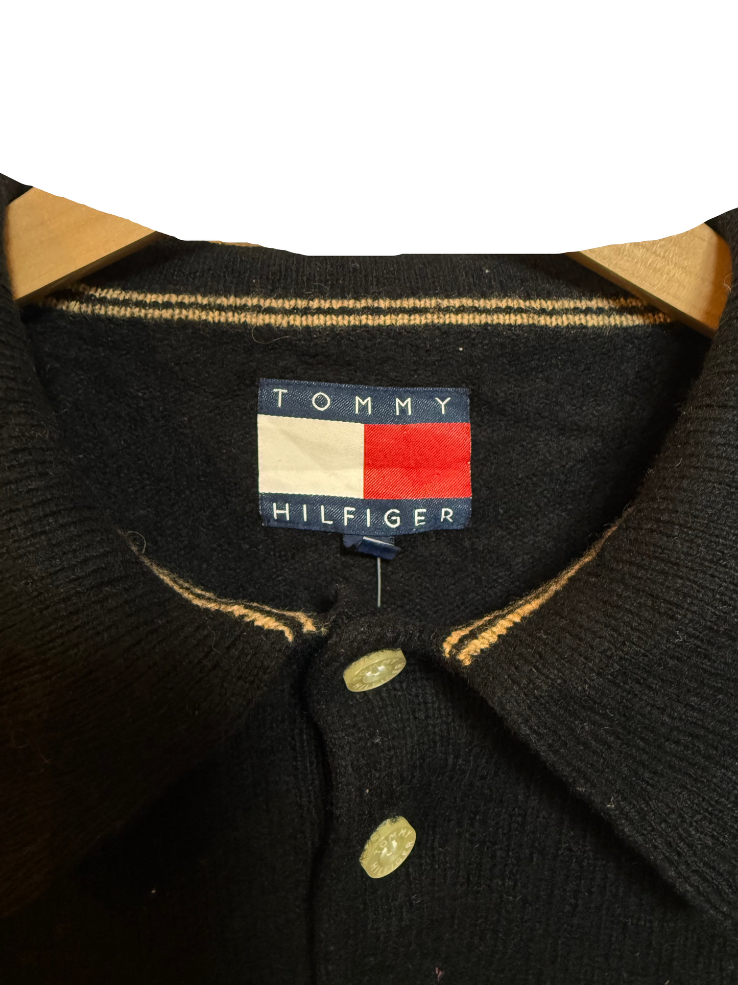 Tommy Hilfiger Women's Black Collared (Size L)