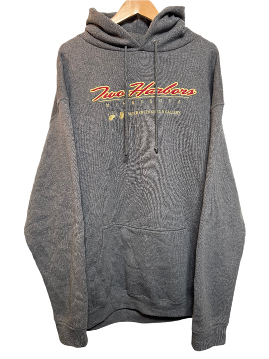 Two Harbors Minnesota Mens Grey Hoodie (Size XL)
