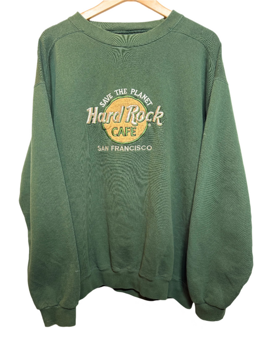 Hard Rock Cafe Mens Green Sweatshirt (Size L)