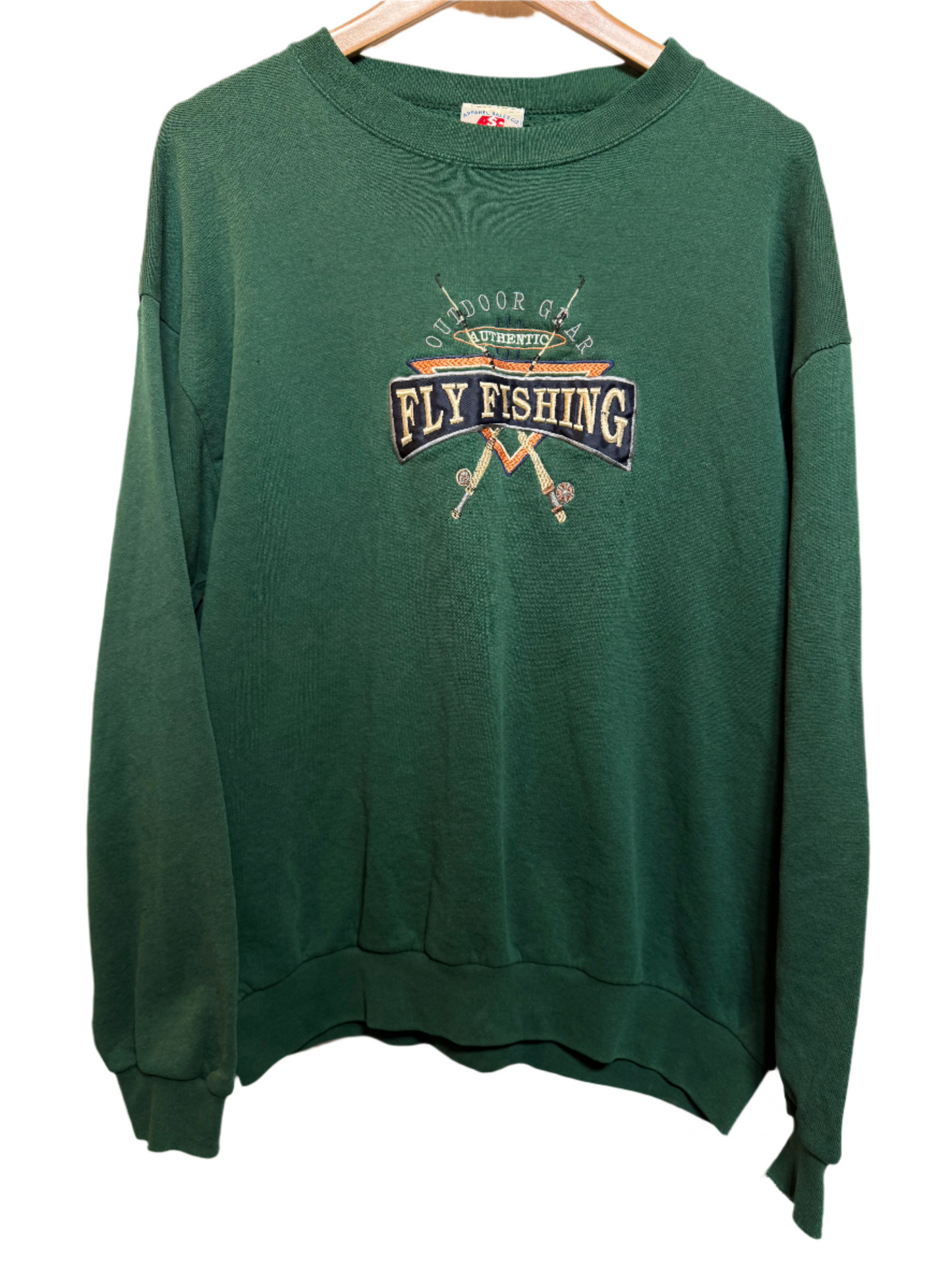 Fly Fishing Mens Green Sweatshirt (Size XL)