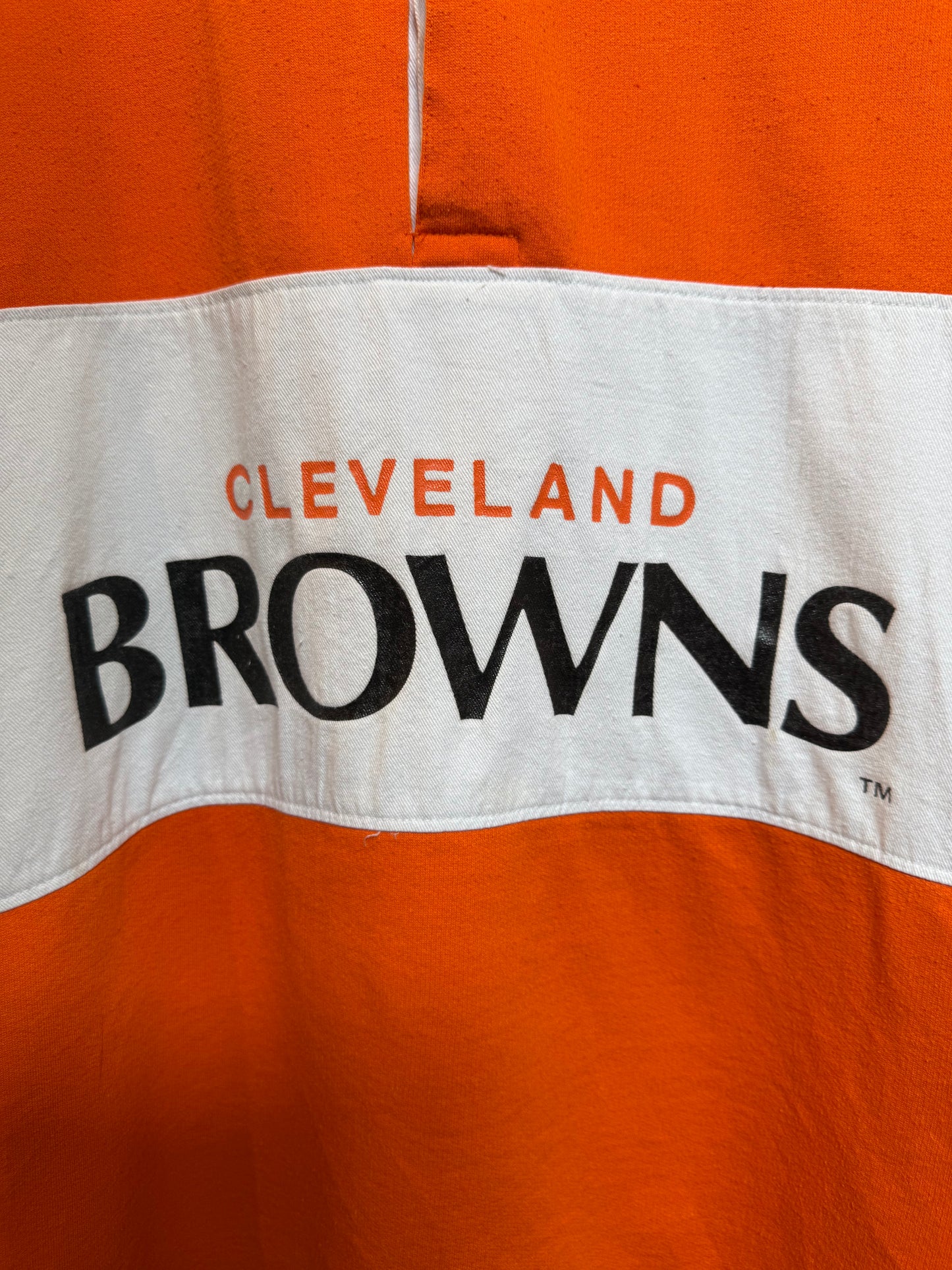 Cleveland Browns Mens Orange Rugby Polo (Size L)