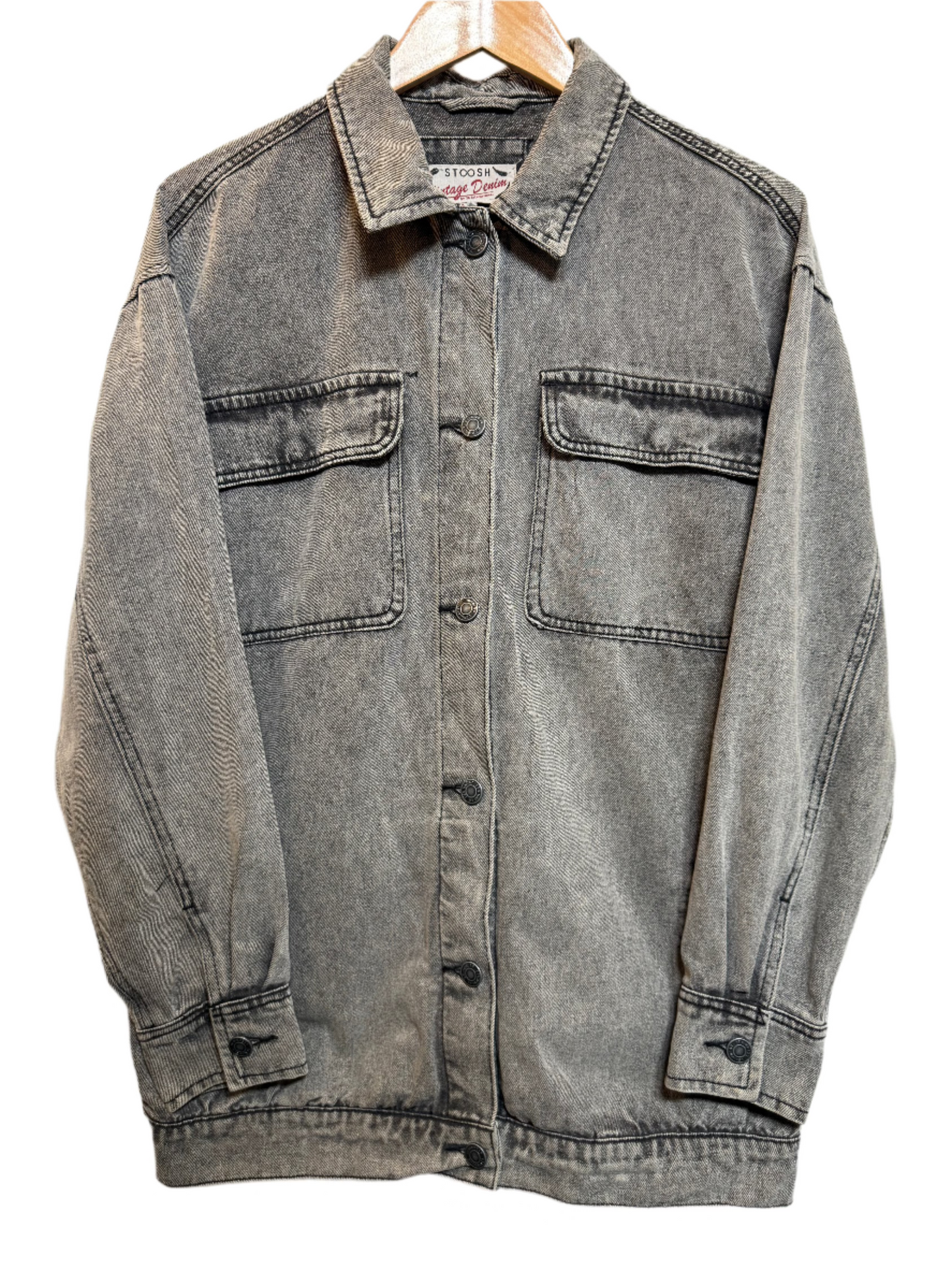 Stoosh Mens Grey Denim Jacket (Size M)