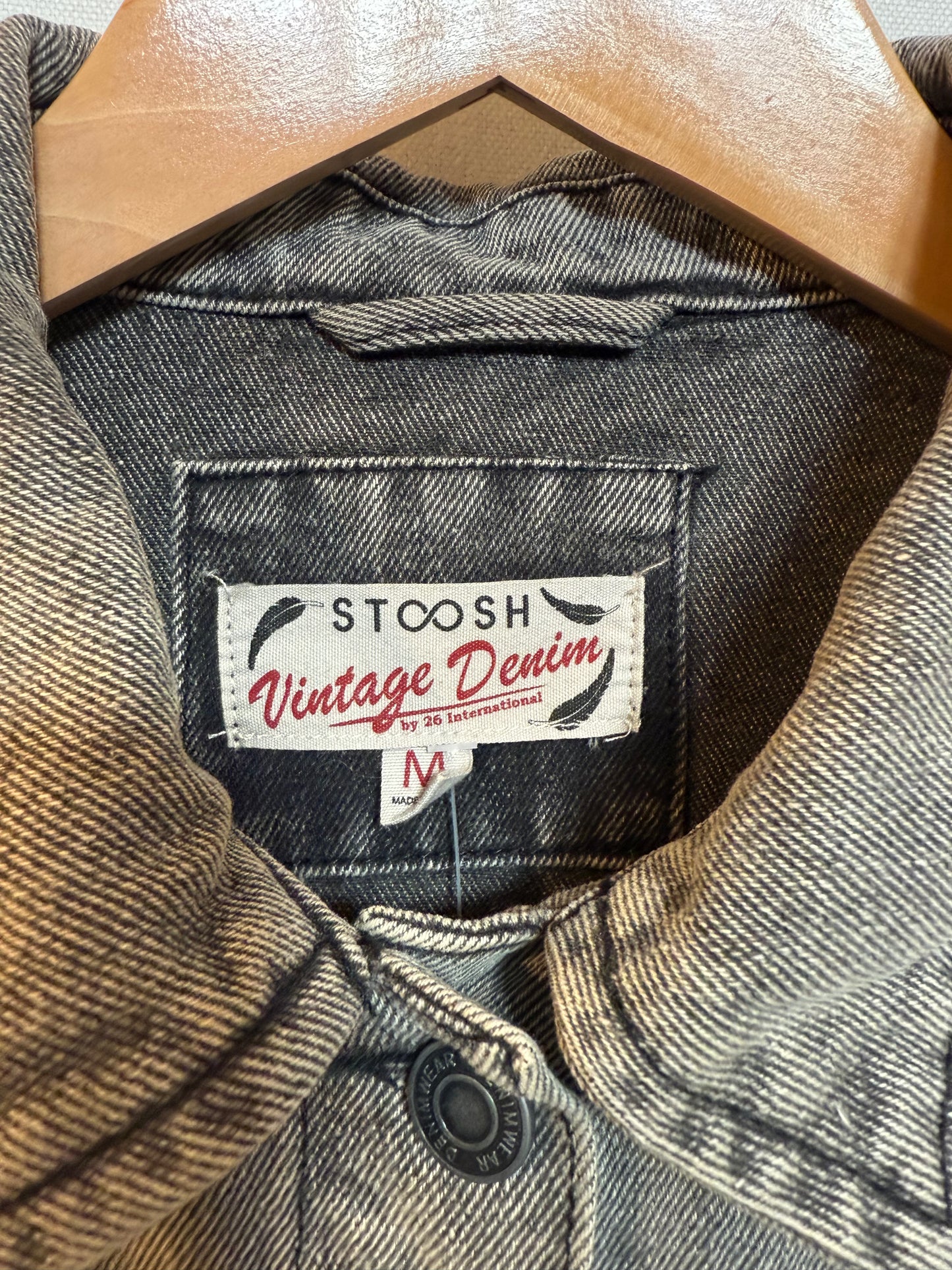 Stoosh Mens Grey Denim Jacket (Size M)