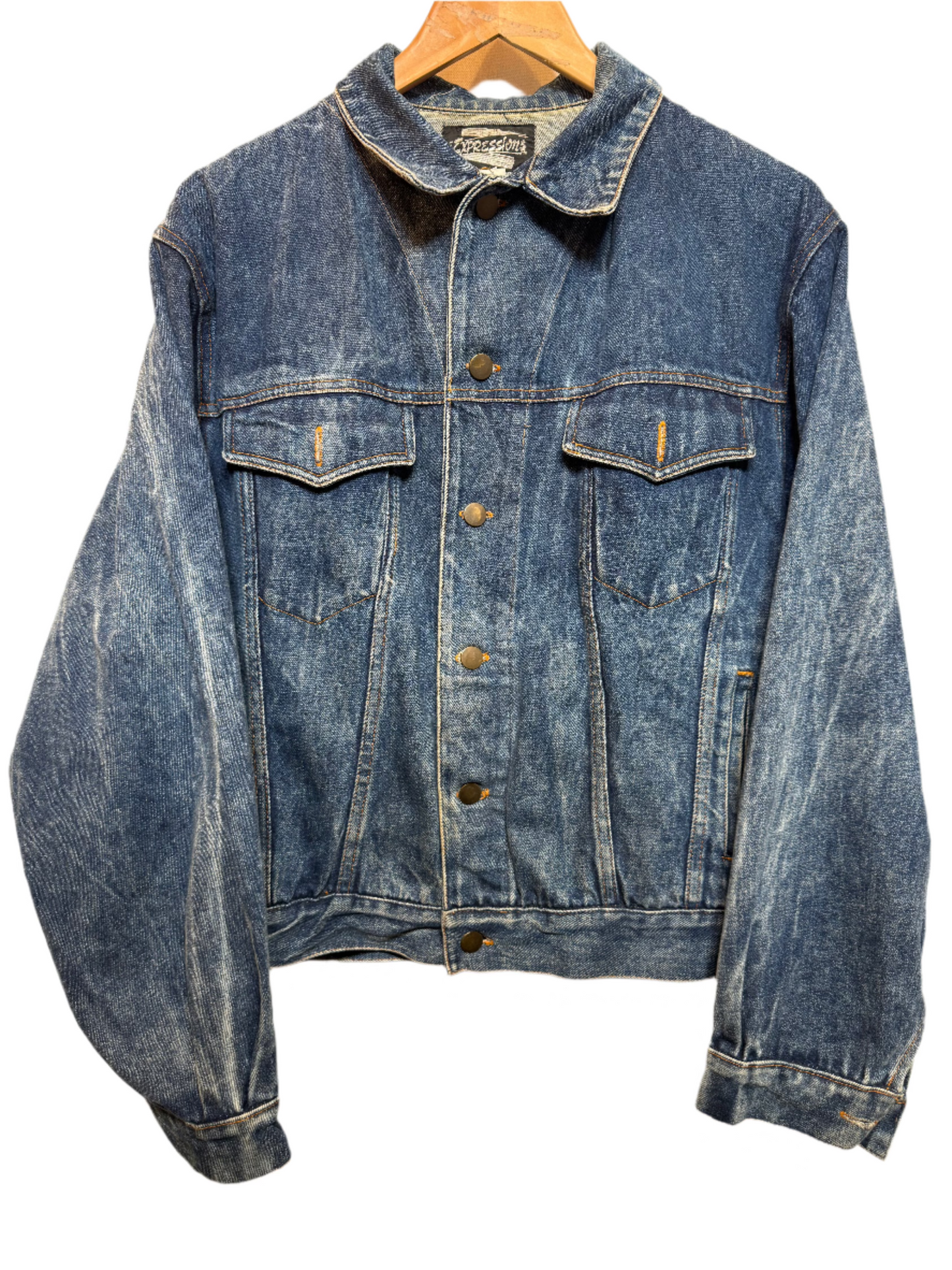 Expressions Mens Dark Blue Denim Jacket (Size M)