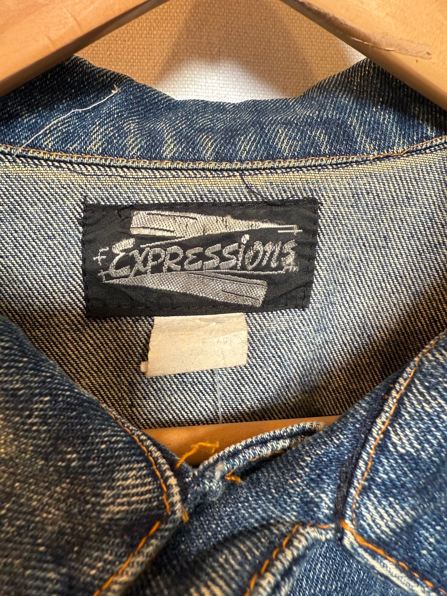 Expressions Mens Dark Blue Denim Jacket (Size M)