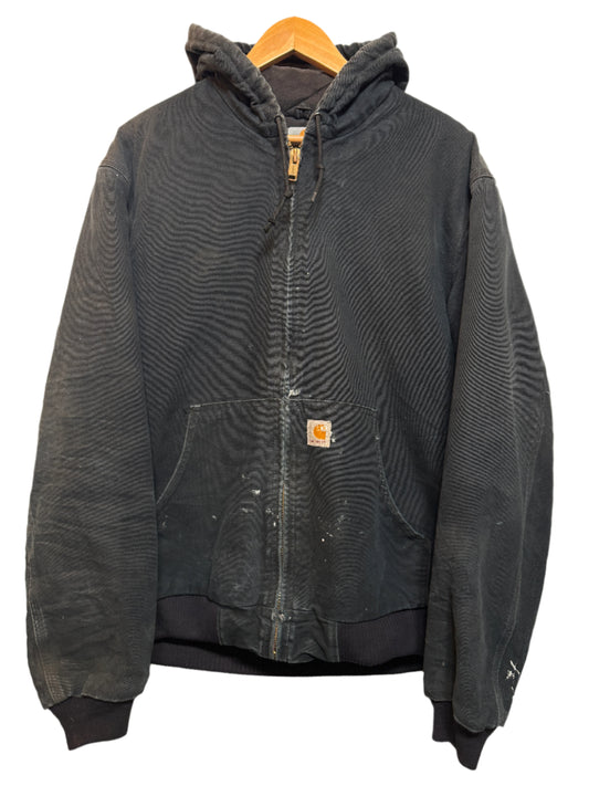 Carhartt Mens Black Hooded Jacket (Size XL)