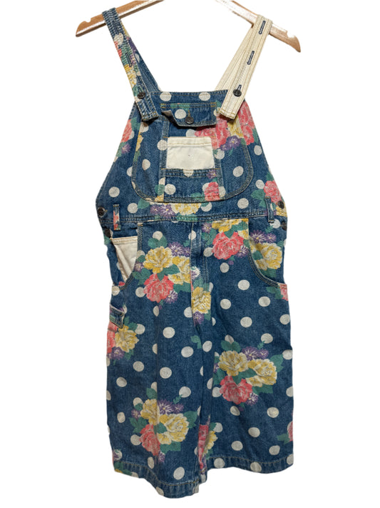 Landmann Women's Floral Blue Dungarees (Size XXS)
