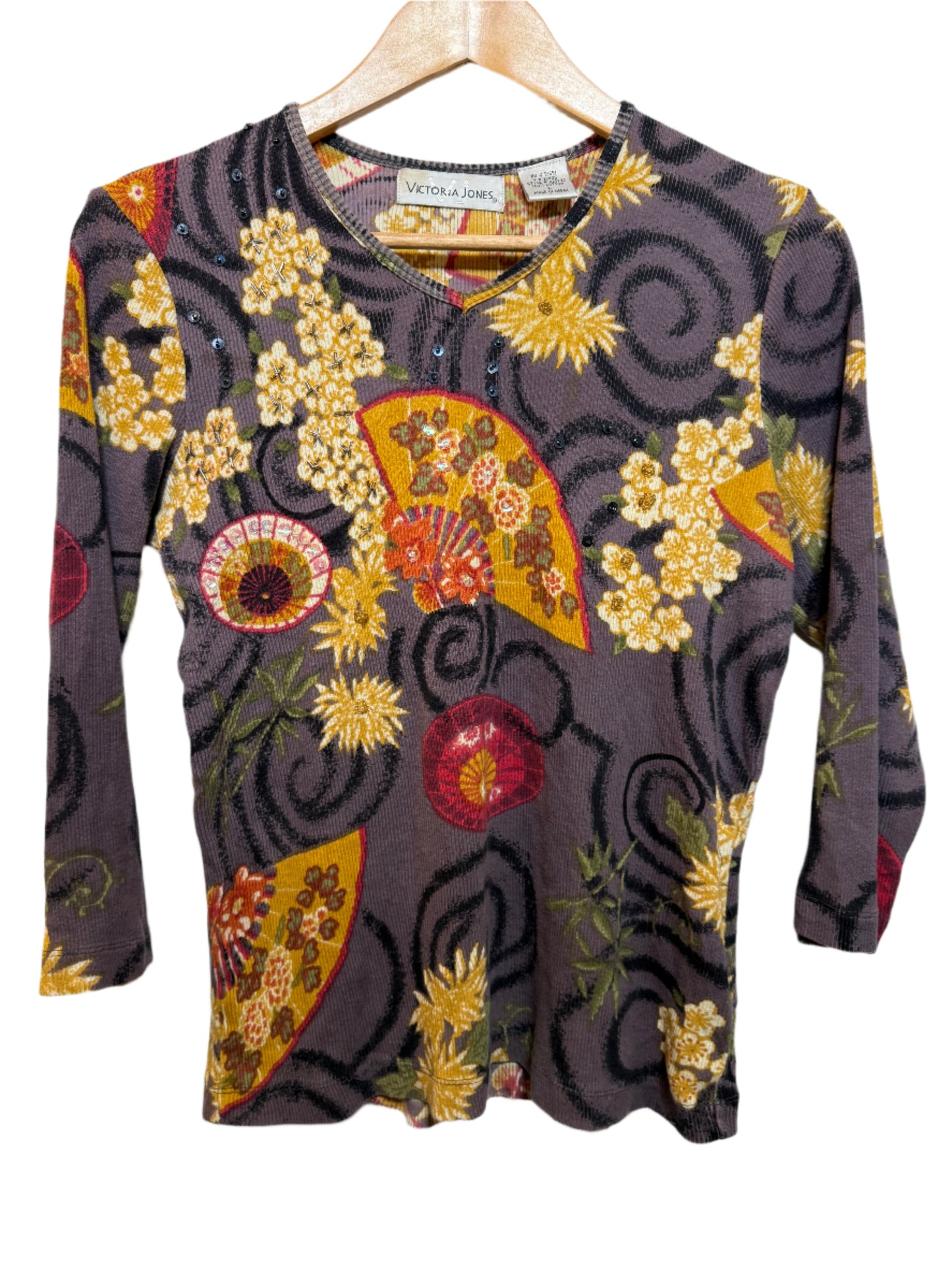 Victoria Jones Women's Floral Top (Size L)