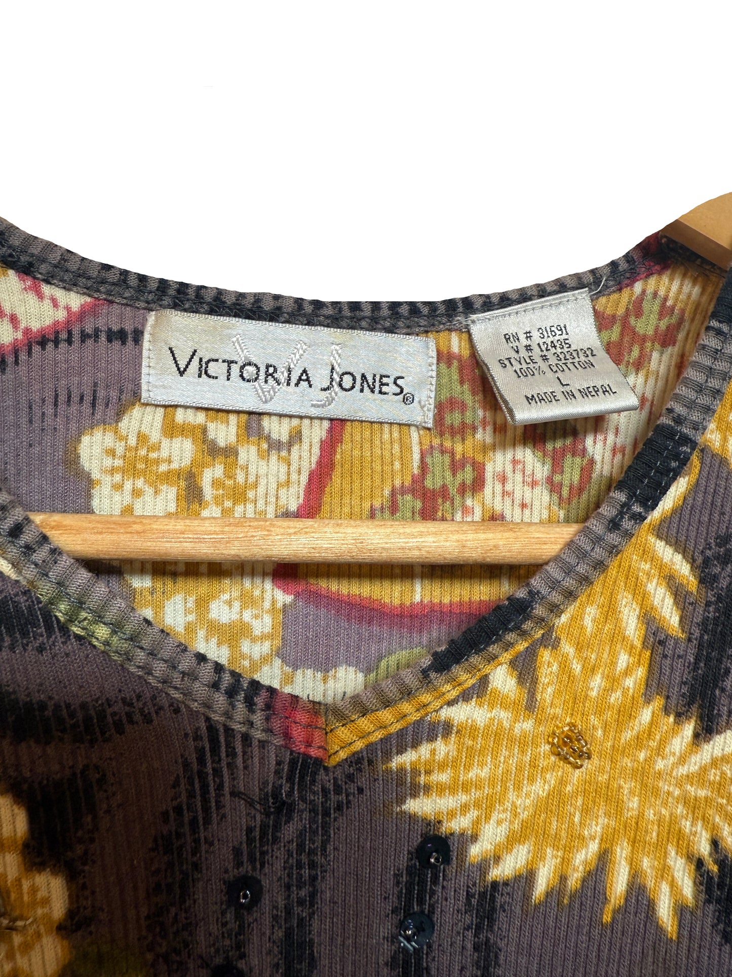 Victoria Jones Women's Floral Top (Size L)
