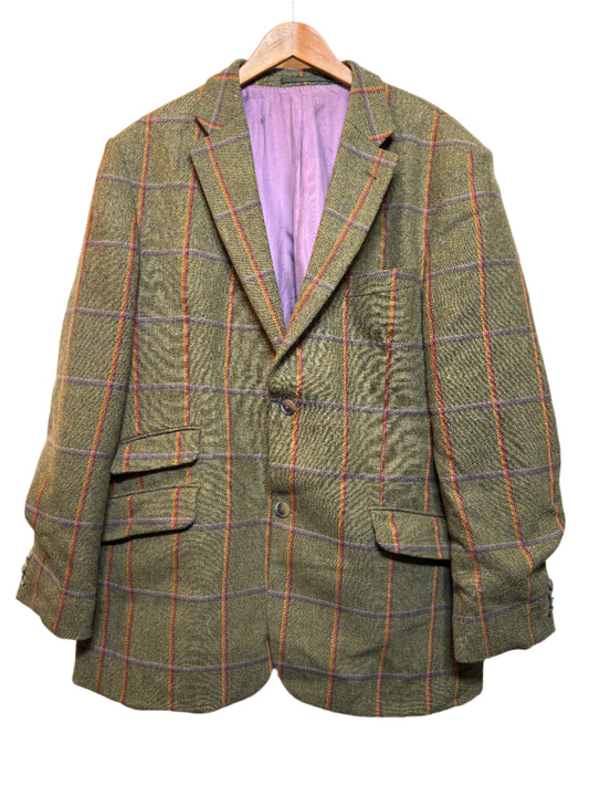 Peter Christian Mens Green Plaid Blazer (Size XXL)
