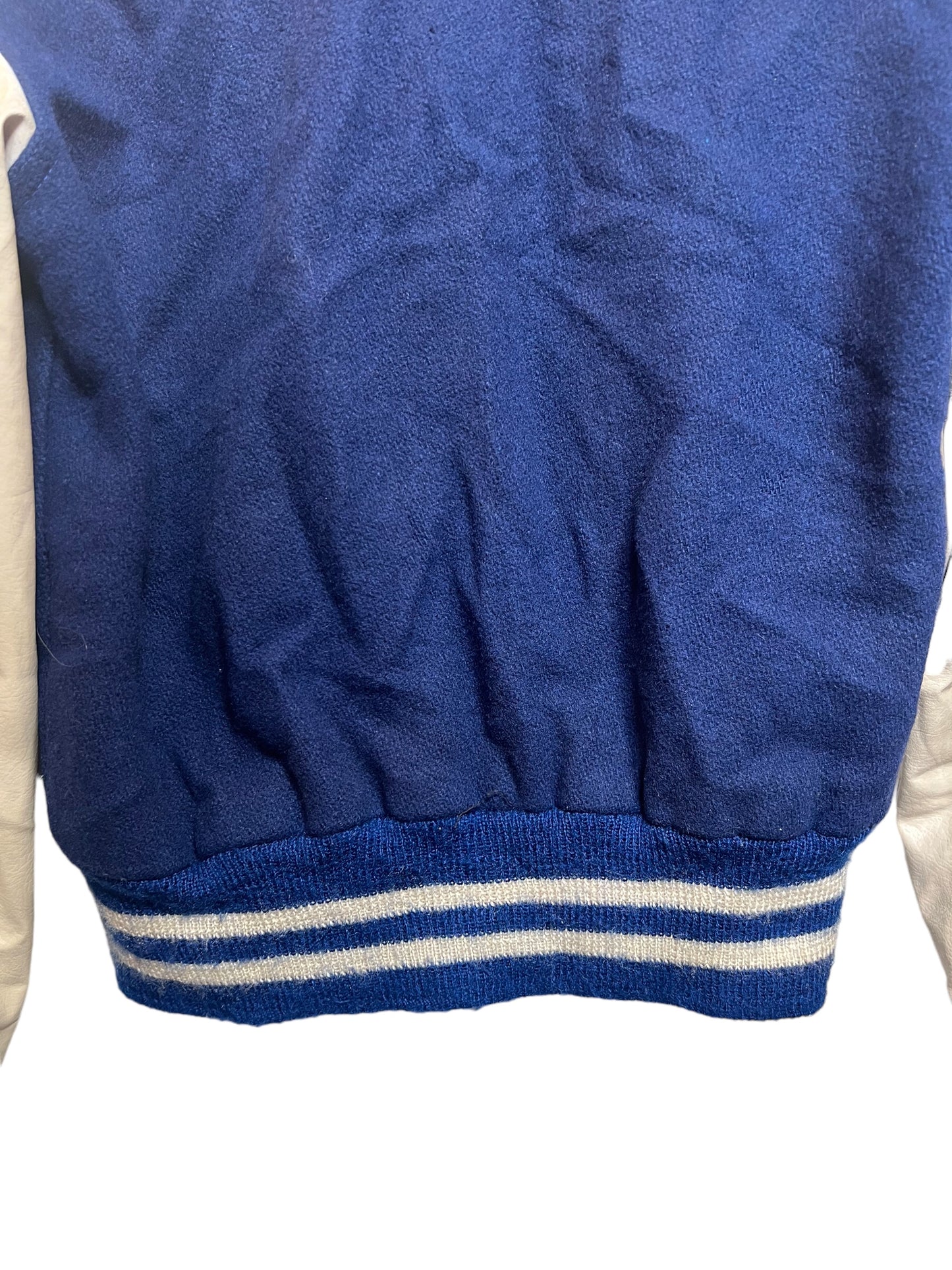 Kaye Bros. Blue White Varsity Jacket (Size L)