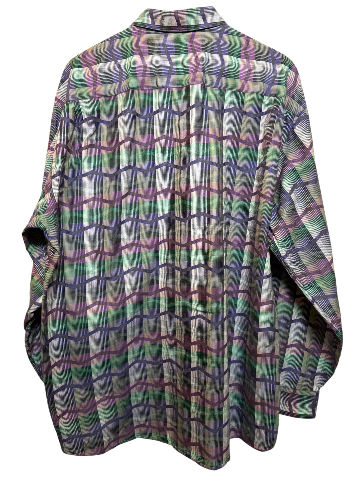Jhane Barnes Mens Blue Long Sleeve Shirt (Size XL)