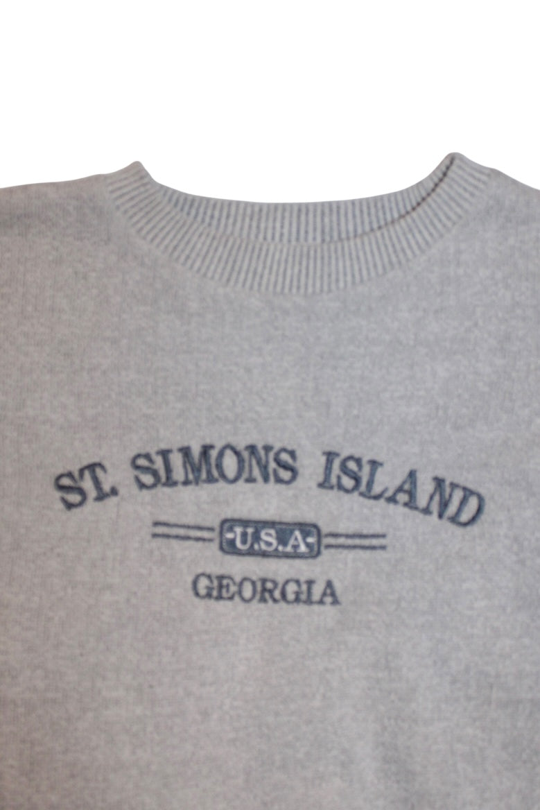 St. Simons Island Mens Grey Sweater (Size S)