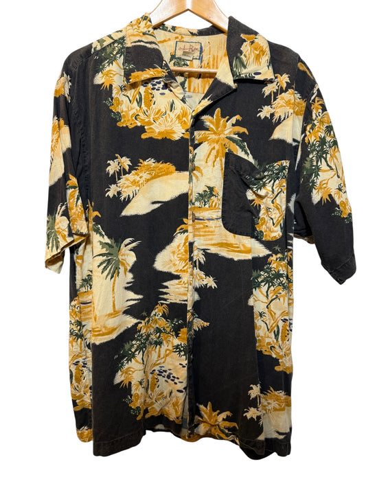 Linguine And Bob Mens Black Hawaiin Shirt (Size M)