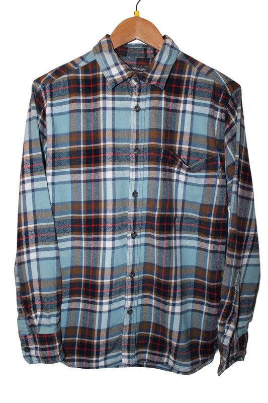 Eddie Bauer Mens Blue Plaid Flannel (Size M)