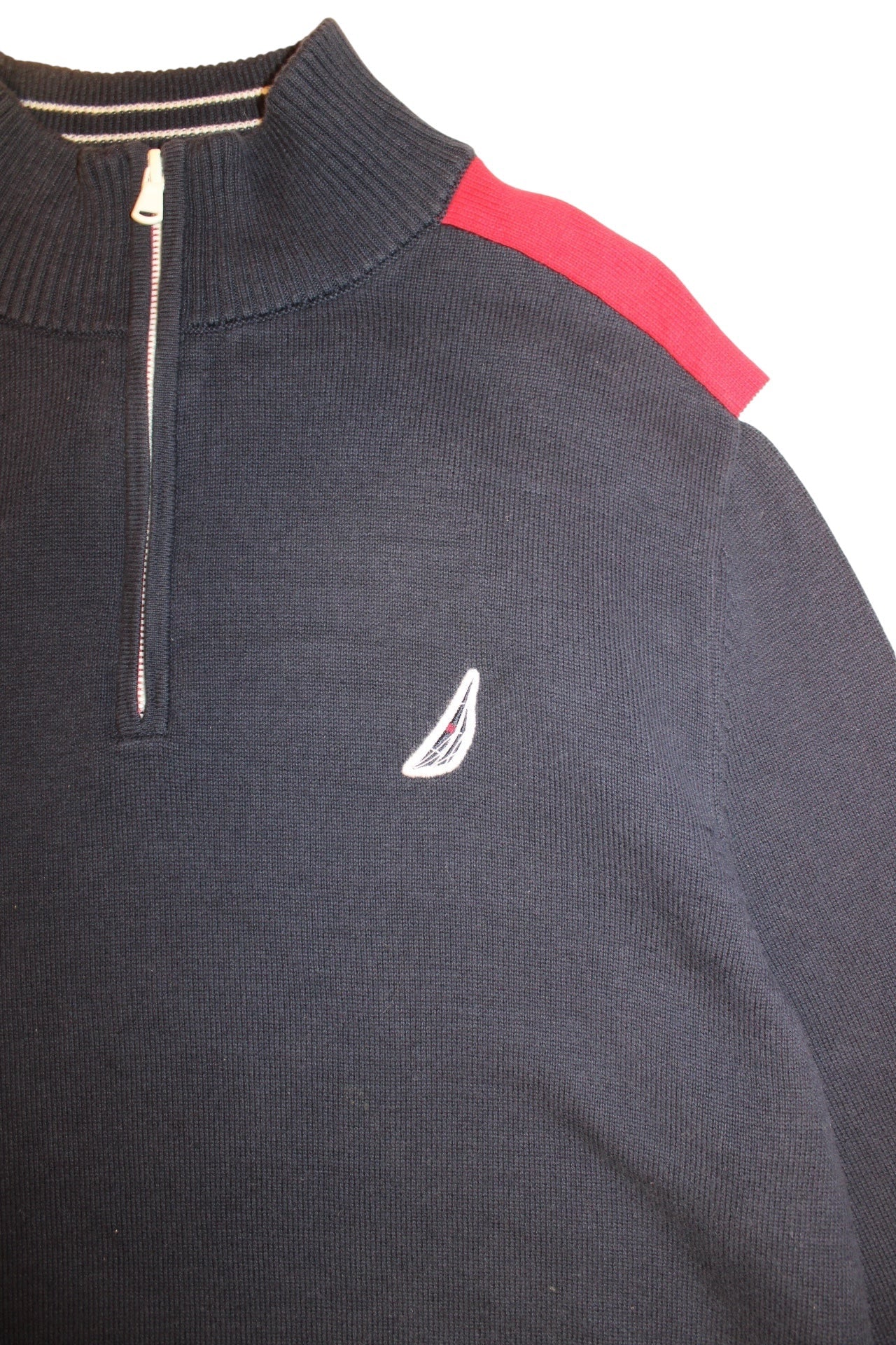 Nautica Mens Navy Quarter Zip (Size L)