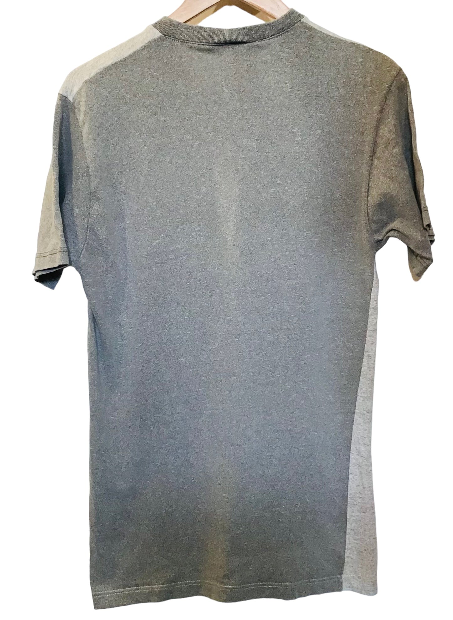 Champion V Neck Short Sleeve Two Tone Grey T Shirt (Size S)