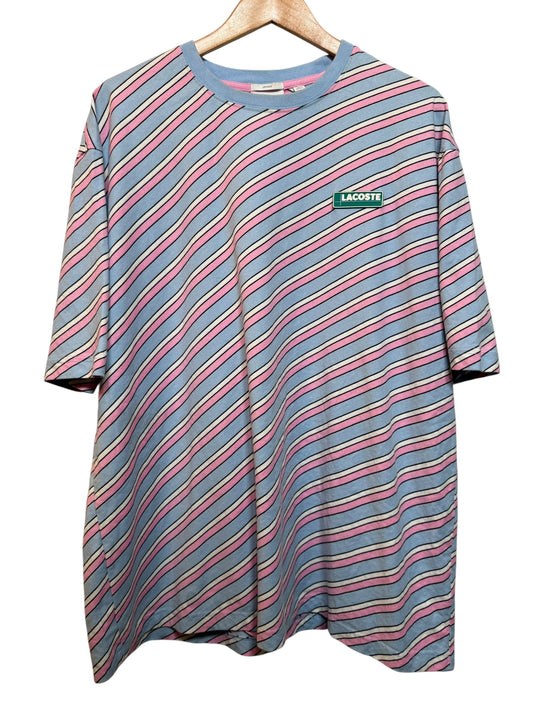 Lacoste Live Blue Striped T Shirt (Size XL)